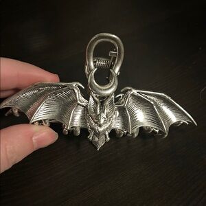 Silver Bat Wing Hair Clip